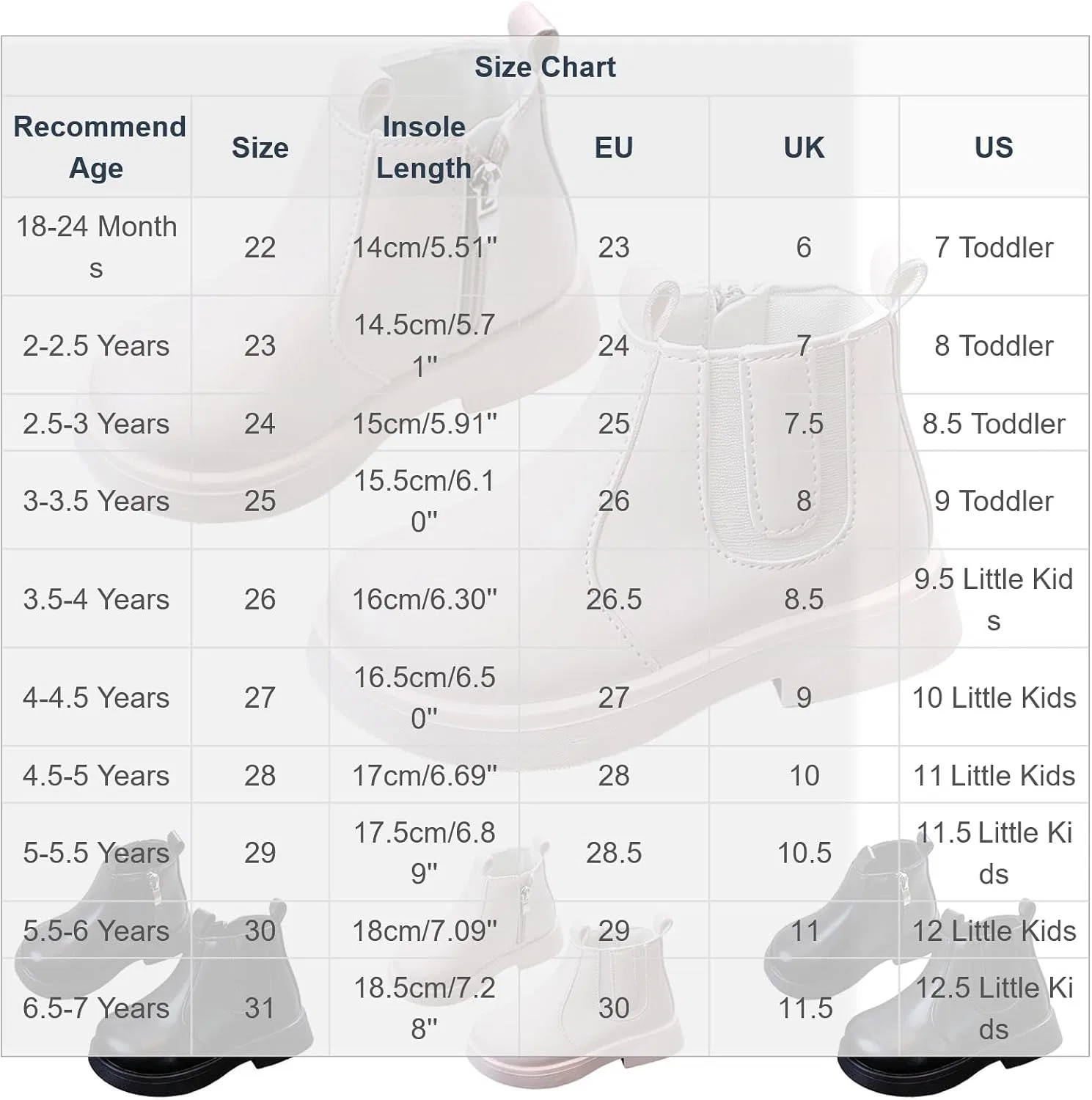 Детские ботинки для девочек с боковой молнией Girl Boots Kids SHOPESSA, Black — фото 4