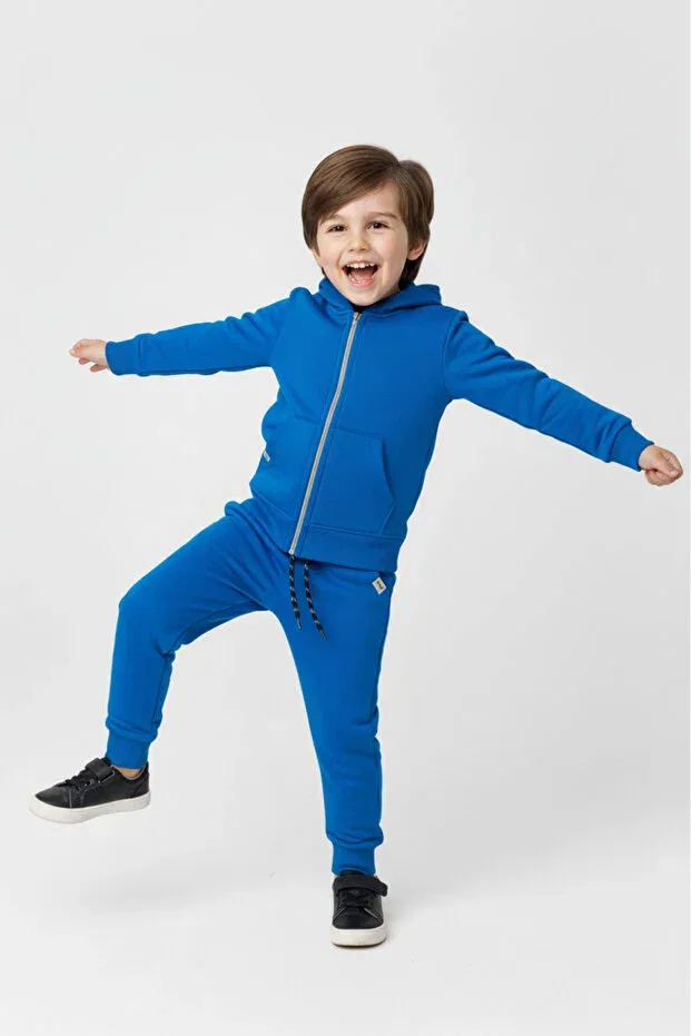 Детский спортивный комплект для мальчиков с капюшоном Mnk Baby&Kids, Blue — фото 2