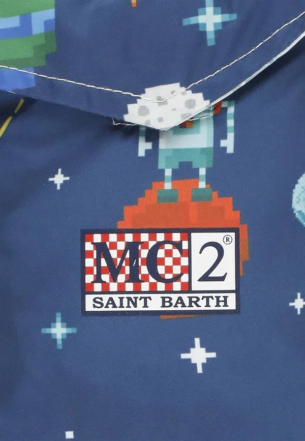 Шорты с принтом Costume jean Mc2 Saint Barth, синий — фото 3