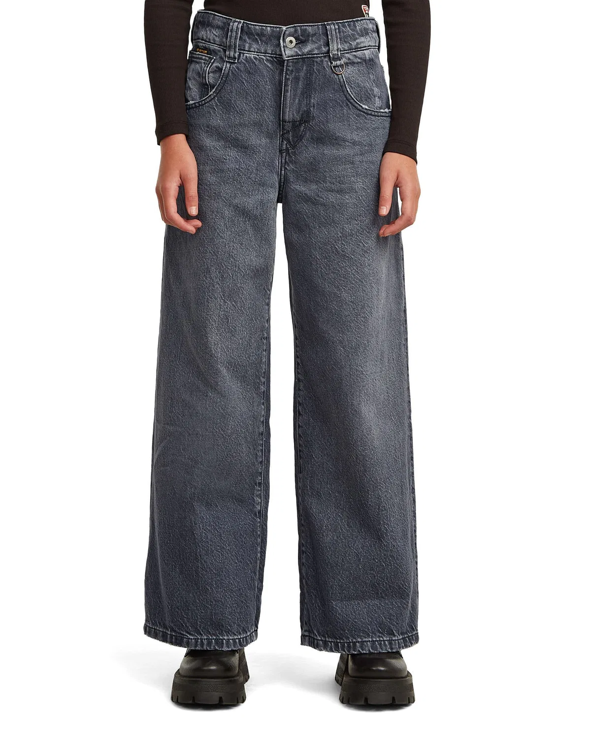 Джинсы свободные с высокой посадкой Skater High Loose G-Star Raw, темно-синий
