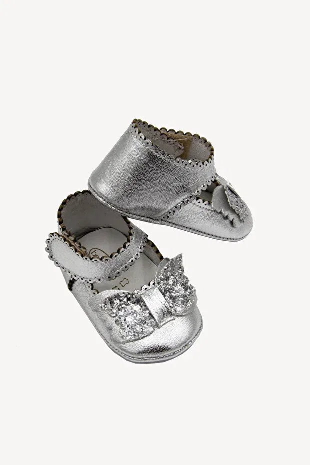 Детские ботиночки для девочек с липучкой Beybium, Silver — фото 2
