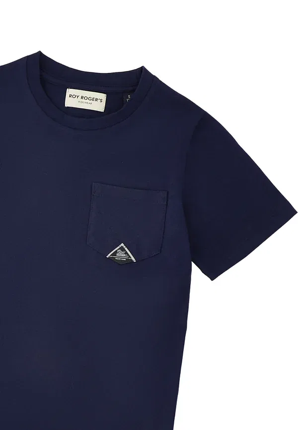 Футболка хлопковая Basic t-shirt Roy Rogers, темно-синий — фото 3