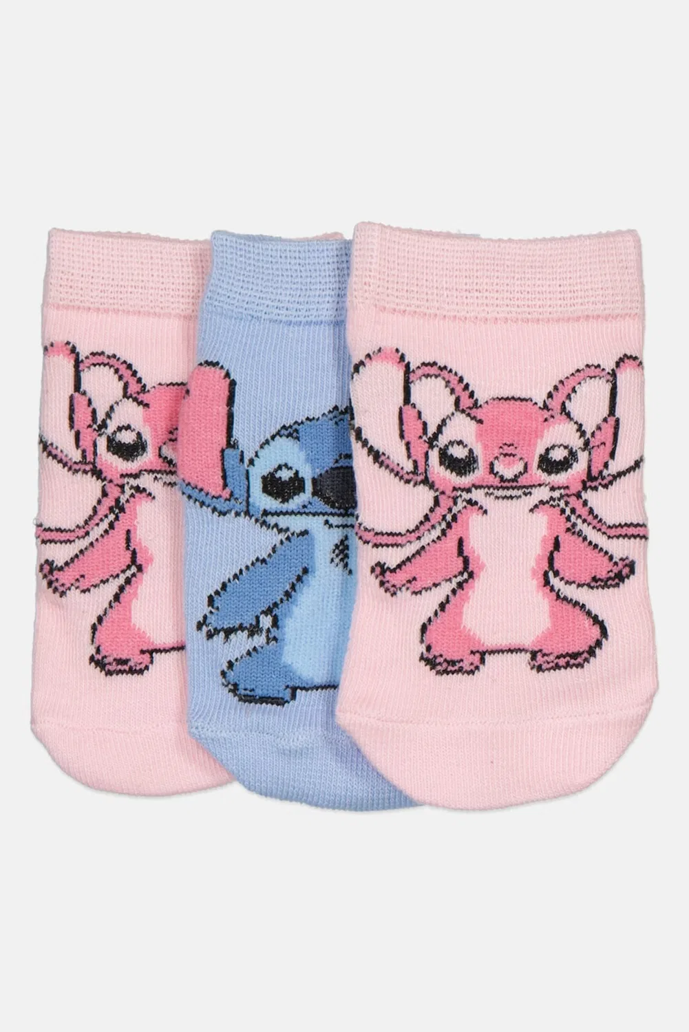 Носки детские с принтом Stitch комплект 3 пары Disney, разноцветный