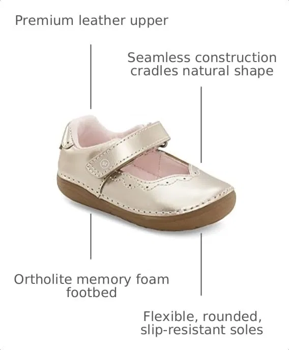 Детские туфли Мэри Джейн для девочек Sm Ginny Stride Rite, Champagne — фото 3