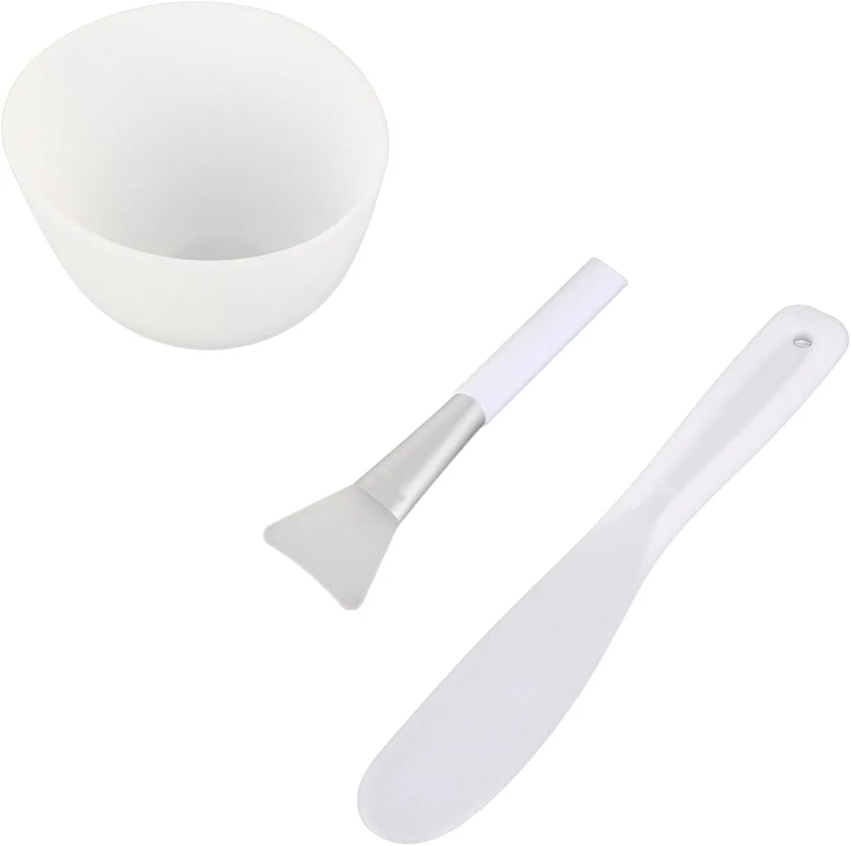 Набор для масок для лица, 3 предмета, Silicone Mask Bowl, Mask Brush, Spatula Set, Generic — фото 2