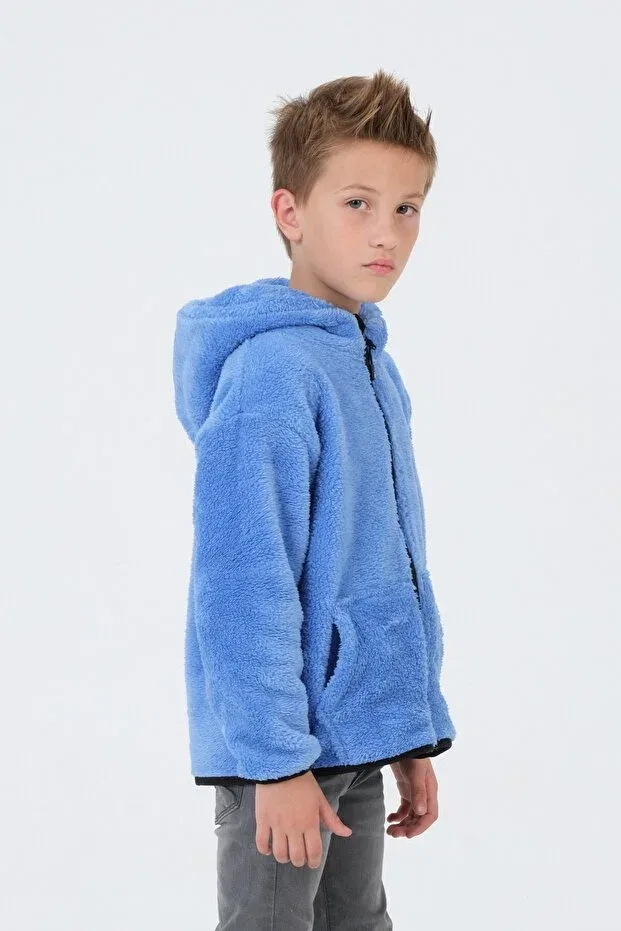 Детское худи для девочек с принтом Basics Black One, Blue — фото 3