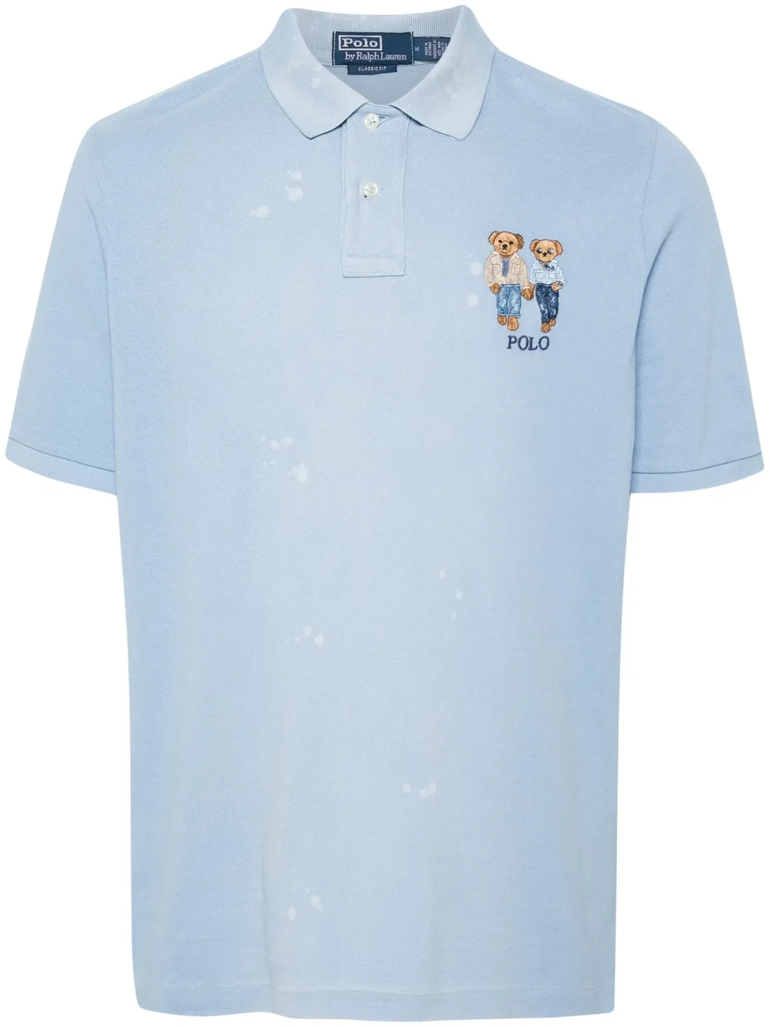 Рубашка-поло хлопковая голубая Polo Ralph Lauren, синий