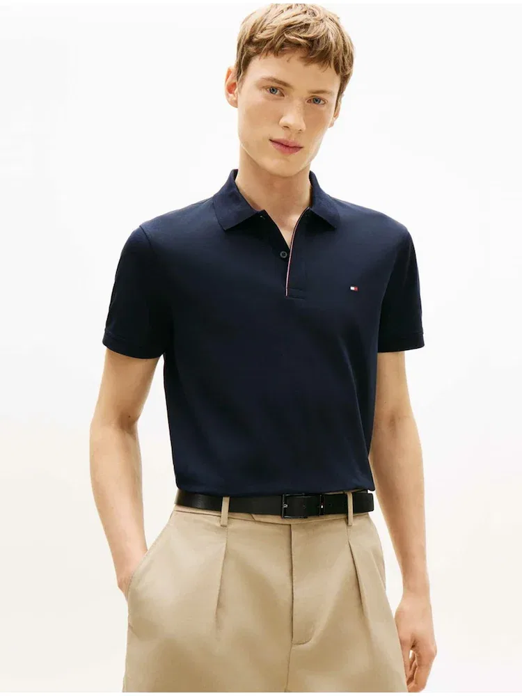 Футболка поло с жаккардовым узором TOMMY HILFIGER, Navy
