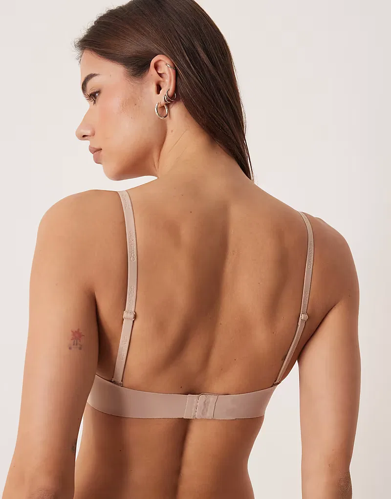 Бюстгальтер Calvin Klein Perfect Fit с глубоким вырезом, бежевый — фото 2