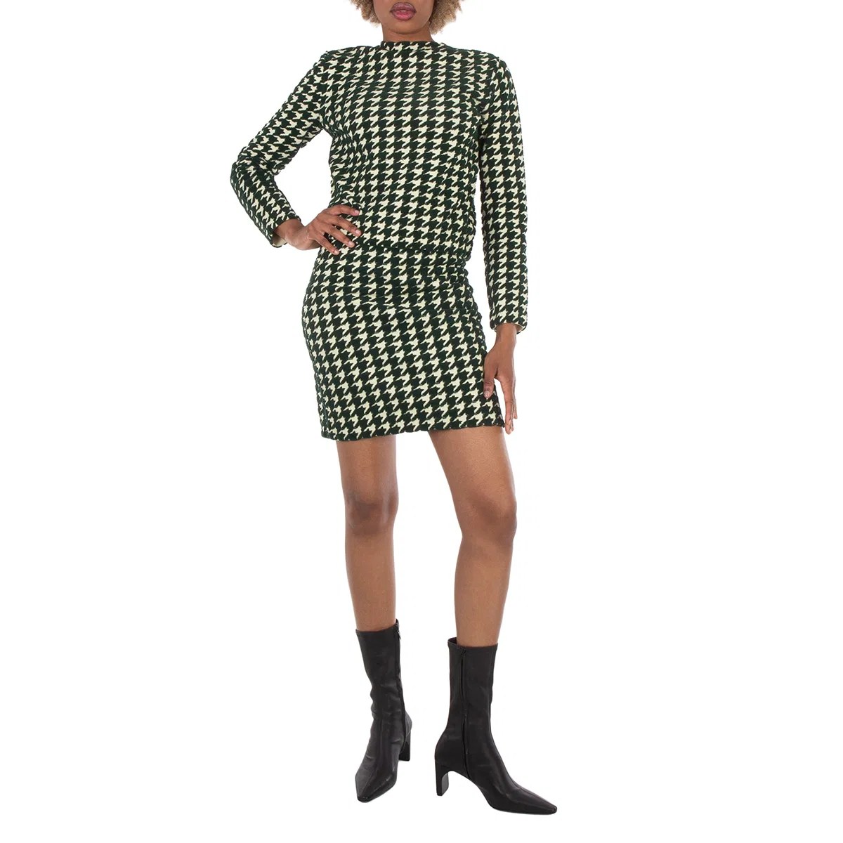 Юбка мини с узором в елочку и эластичным поясом Burberry, Ivy Ip Pattern — фото 4