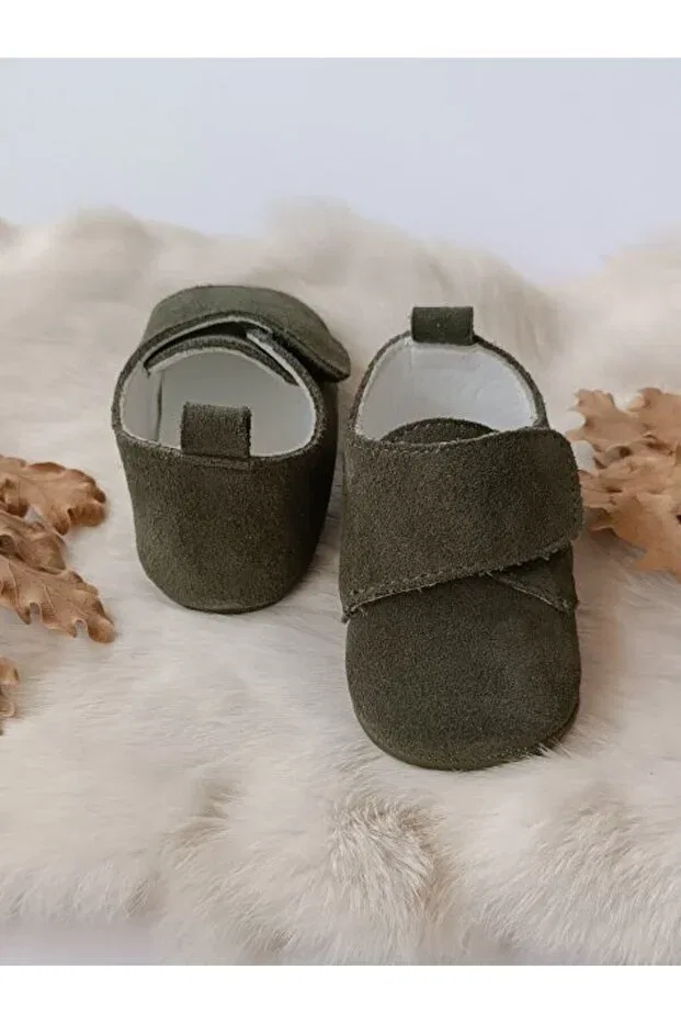Детские тапочки с замшей для новорожденных Hodore, Suede Green — фото 3