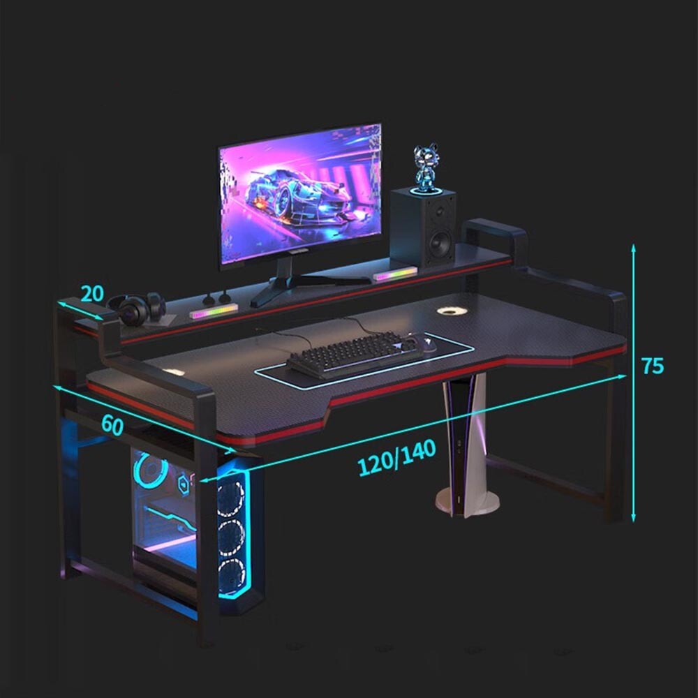 Игровой стол Orenford Double Layer Gaming Desk, 120x60 см, черный