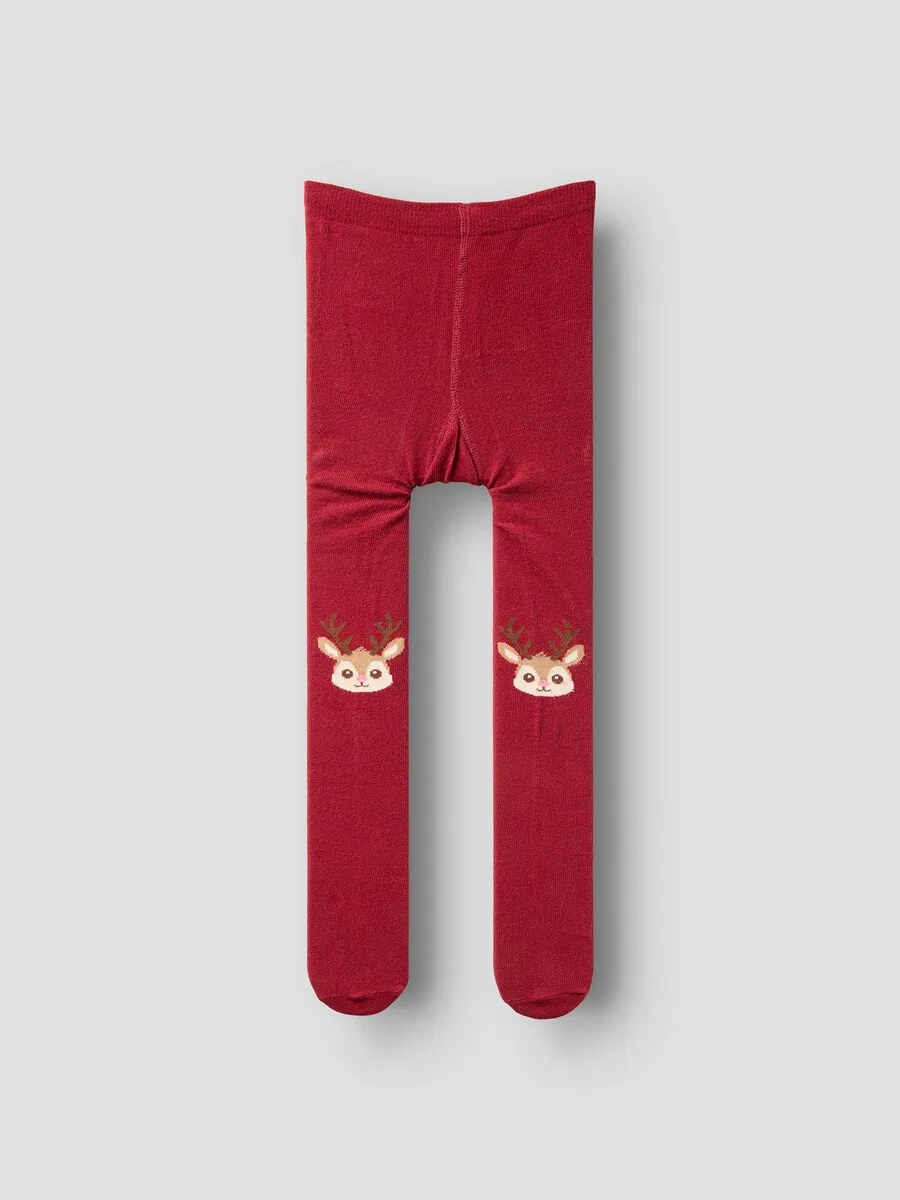 Колготки NAME IT 'NMFVICHRISTMAS' в темно-синем и огненно-красном цветах — фото 2