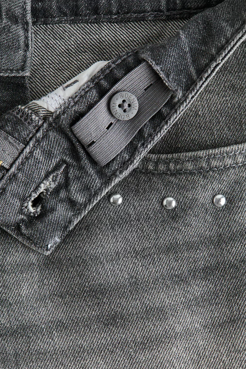 Джинсовые шорты с вышивкой H&M, Denimgrau/Nieten — фото 3