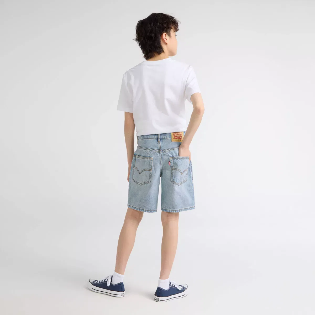 Детские шорты джинсовые Levi's GIRLS 4-16 SEPARATES, Light Wash — фото 4