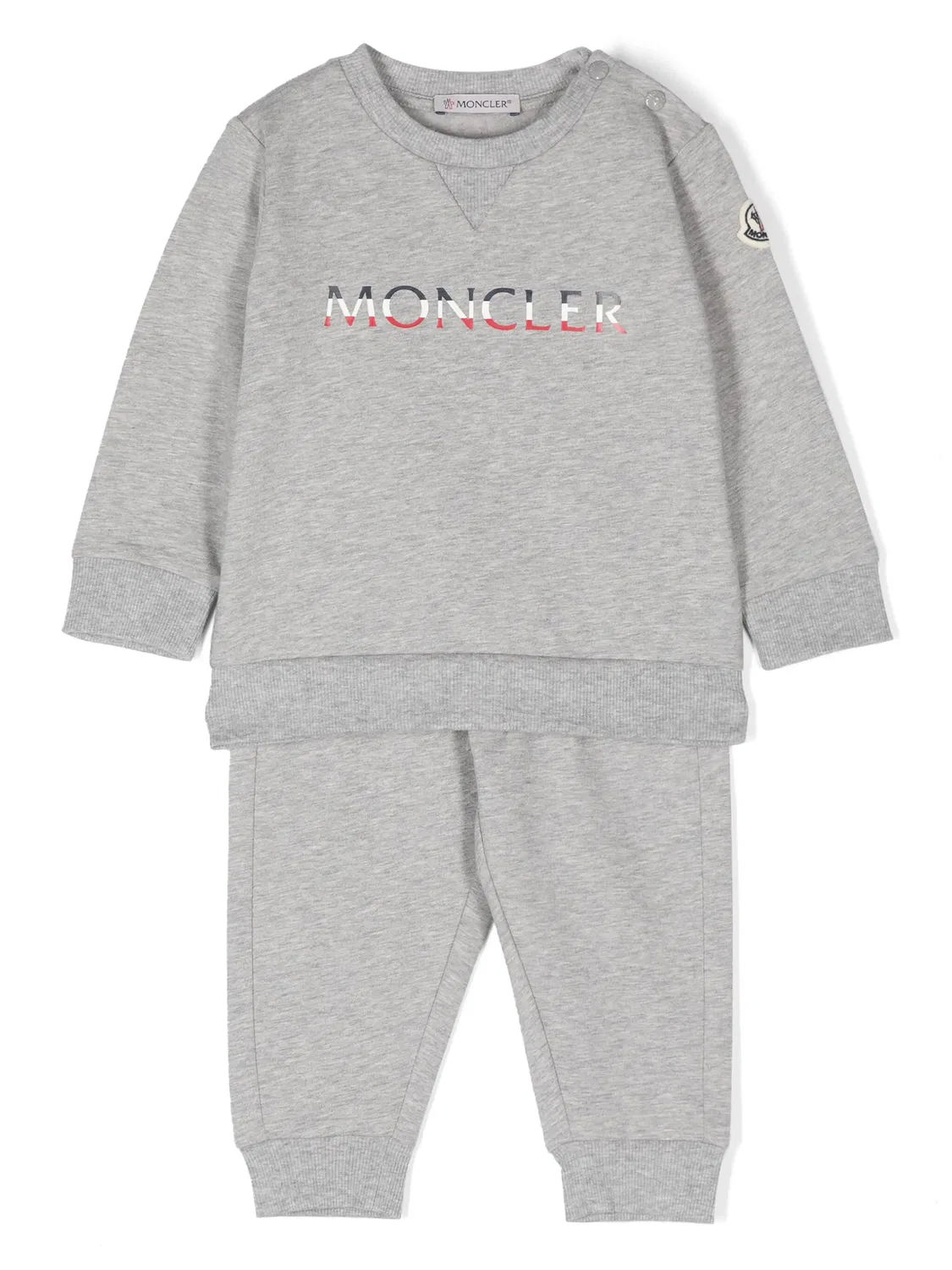 Комплект трекSuit с логотипом Moncler, серый