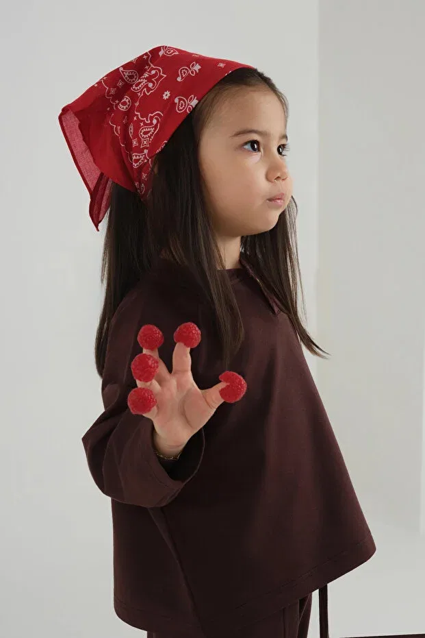Детская футболка с длинным рукавом с принтом Mioma Kids, Brown — фото 3