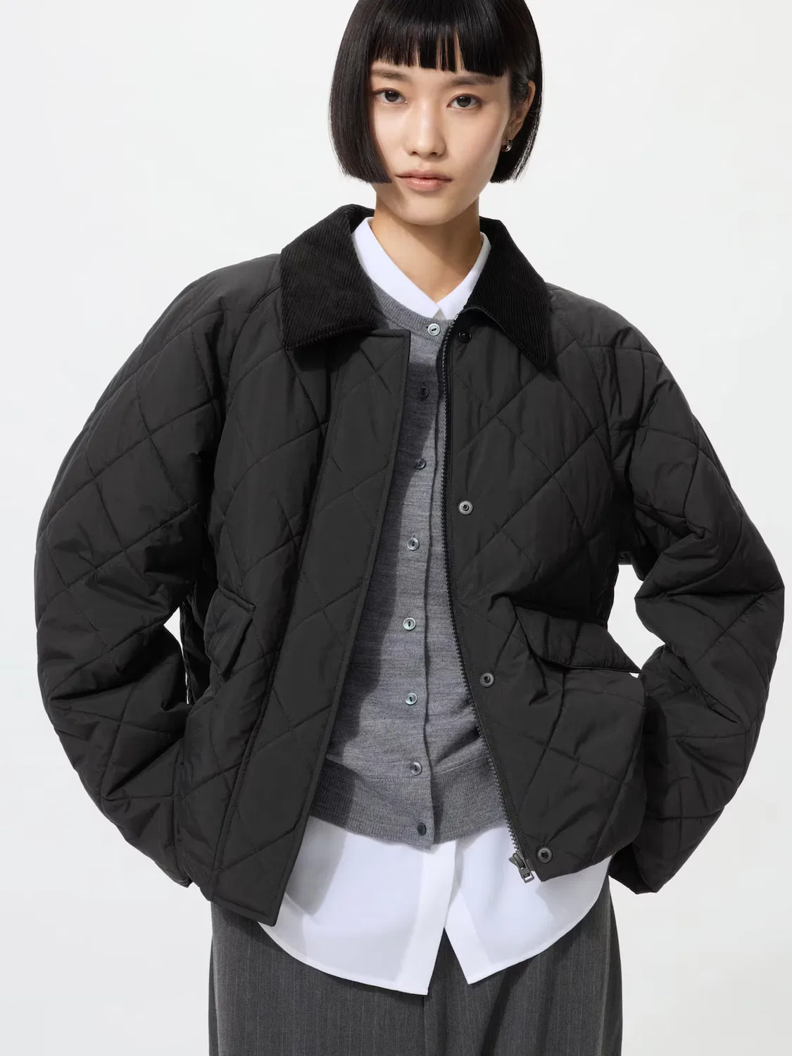 Куртка paddard utility short jacket Uniqlo, черный
