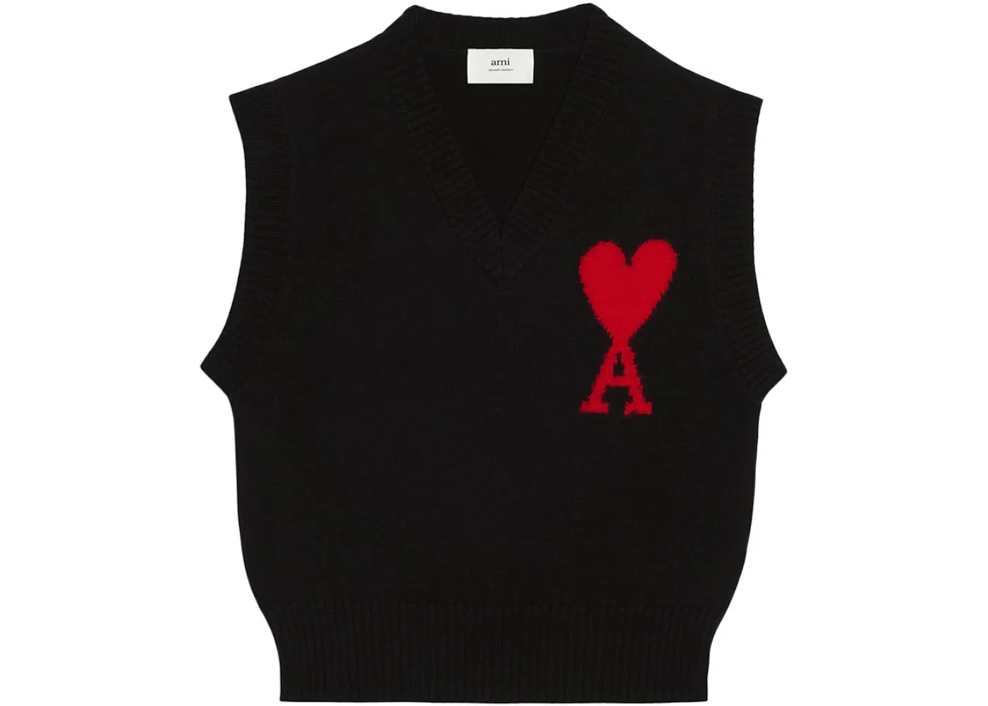 Женский безрукавный свитер Sweater Ami Paris, Black/Red