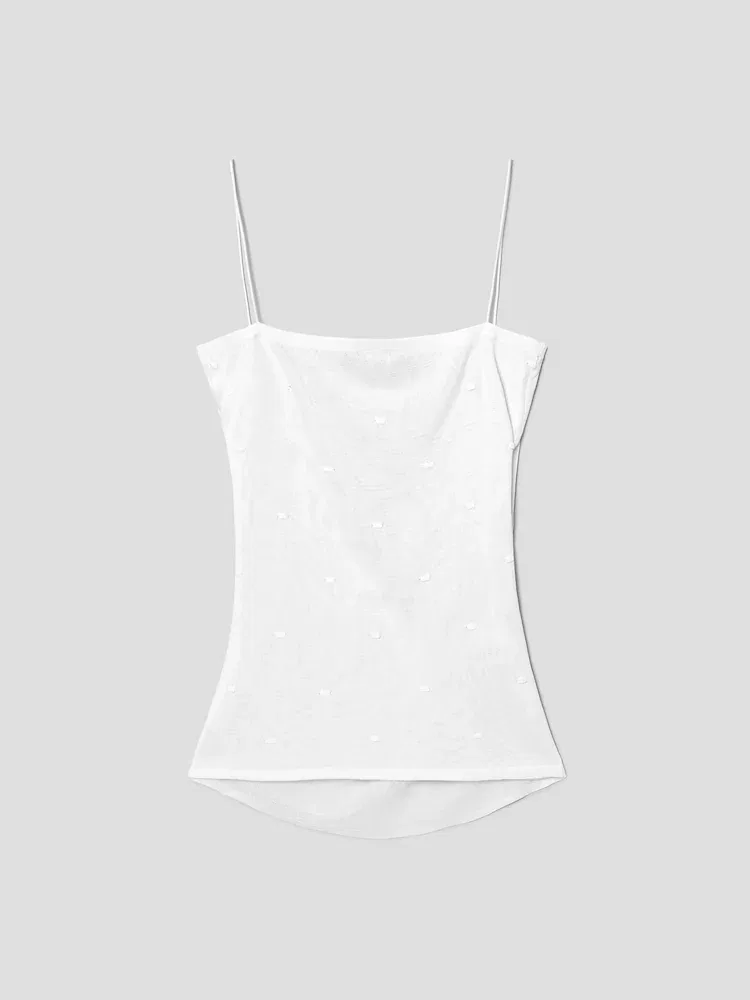 Топ-майка из хлопка, La Maille Plumetis JACQUEMUS, Off-White