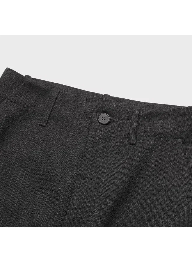 Брюки прямые свободного кроя с полосами Zara, темно-серый — фото 4
