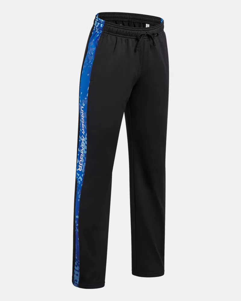 Детские брюки 66 см утепленные с зауженным кроем UA Brawler Print Fill Tapered UnderArmour, Black/White/Blue Atlantis — фото 3