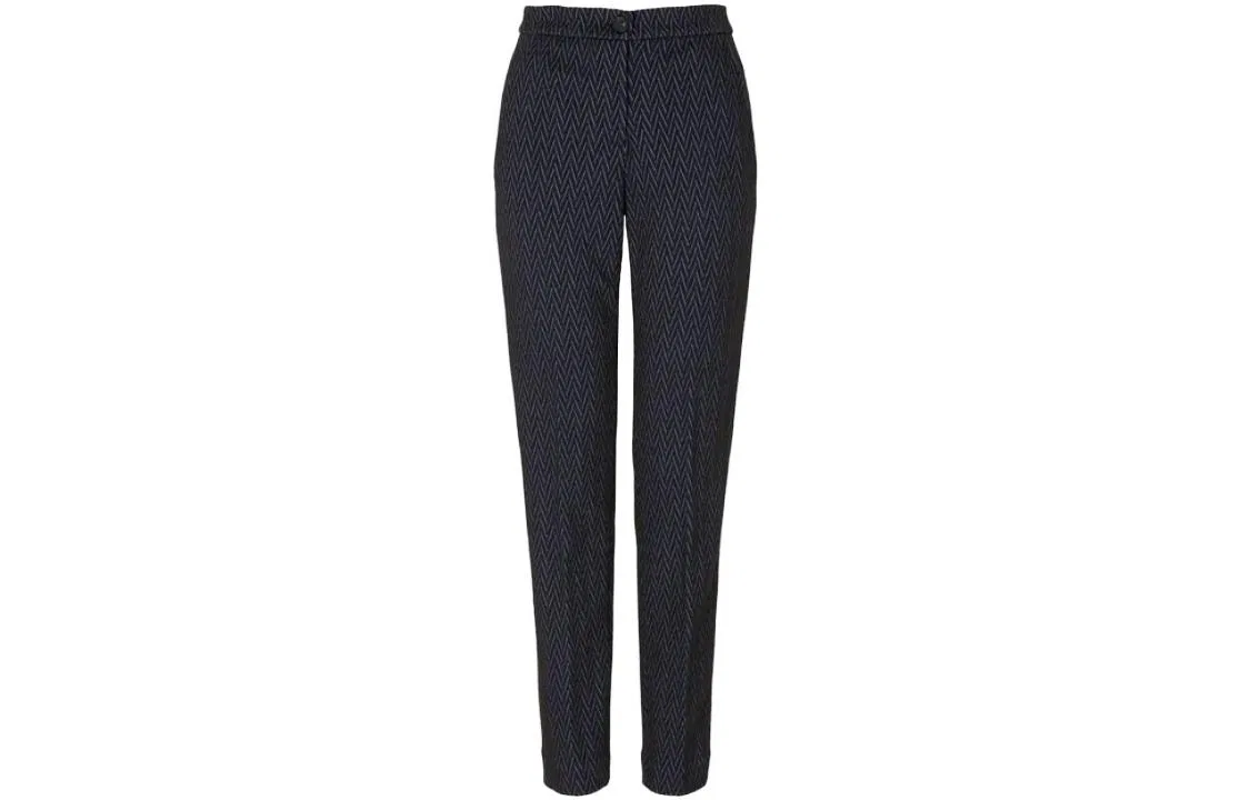 Брюки укороченные из жаккарда с шевроном, Emporio Armani, Blue