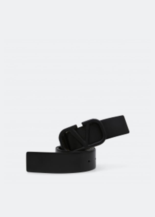 

Ремень VALENTINO GARAVANI Vlogo leather belt, черный