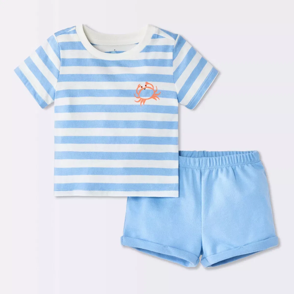Детский комплект футболки и шорт с принтом Sailboat Graphic NEWBORN, Blue