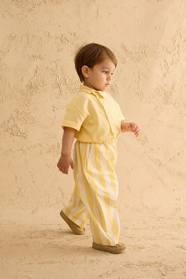 Детские брюки для девочек полосатые свободного кроя Fahhar Kids, Sari — фото 4
