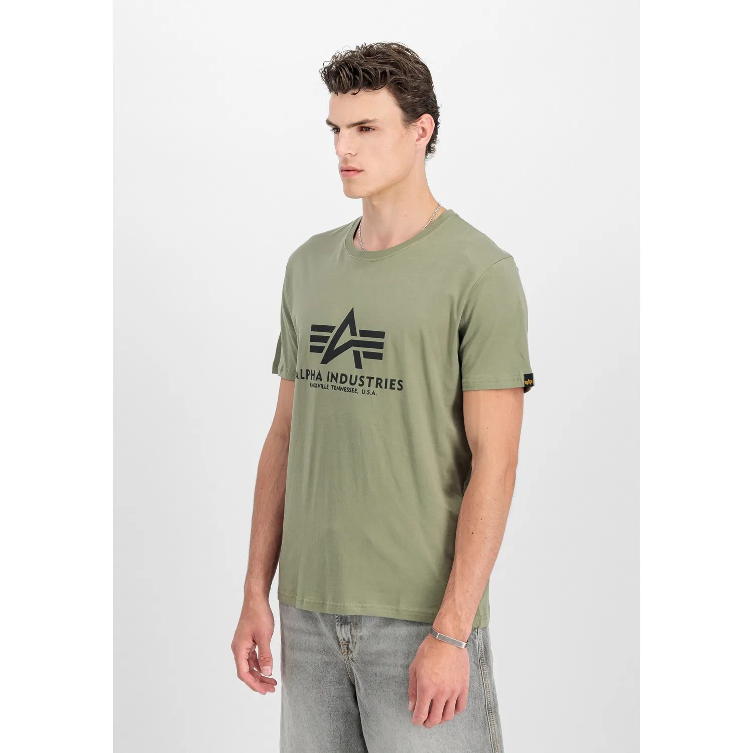 Детская хлопковая футболка Alpha Industries, Olive