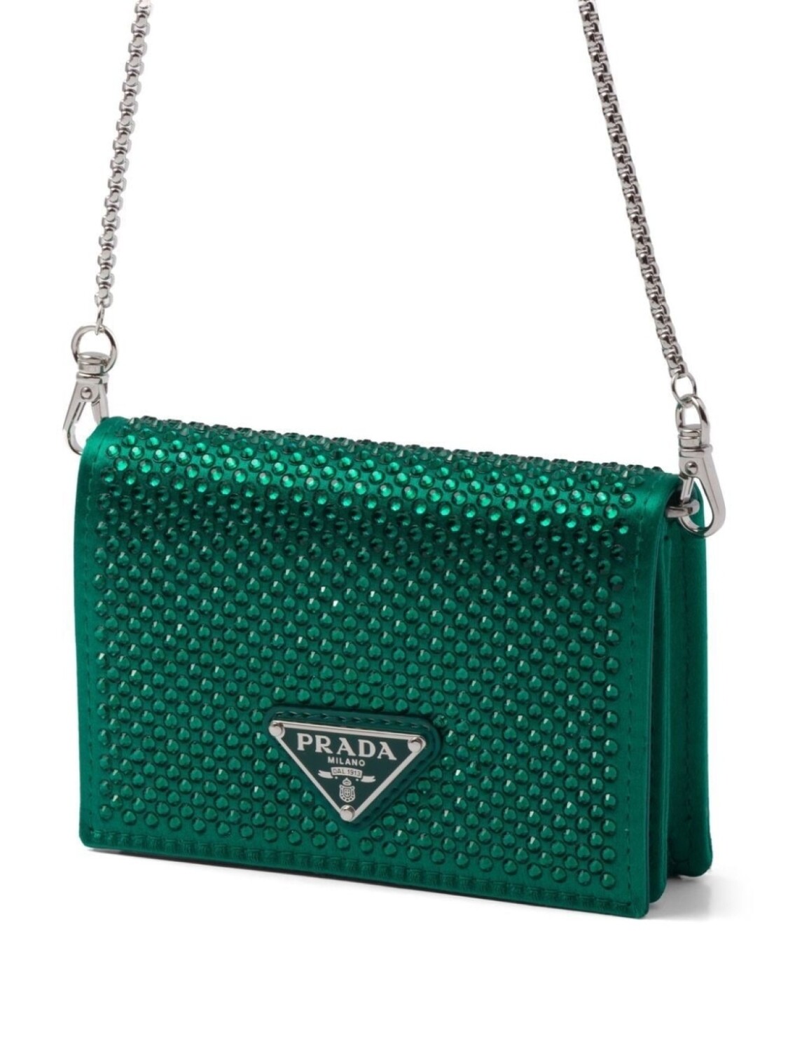

Картхолдер с логотипом Prada, зеленый