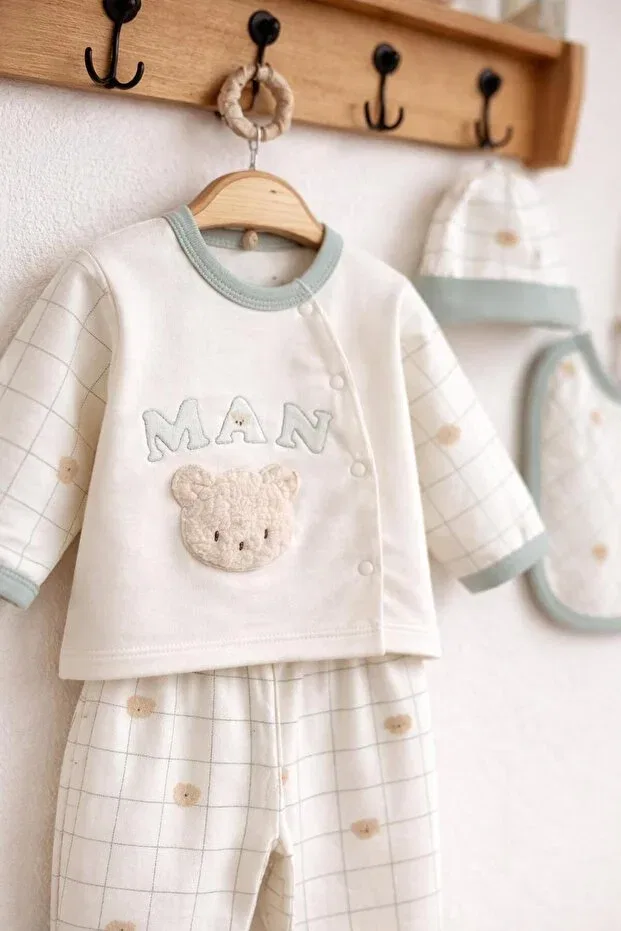 Детский комплект боди для мальчиков хлопковый Basics Bys Baby Fashion, Green — фото 3