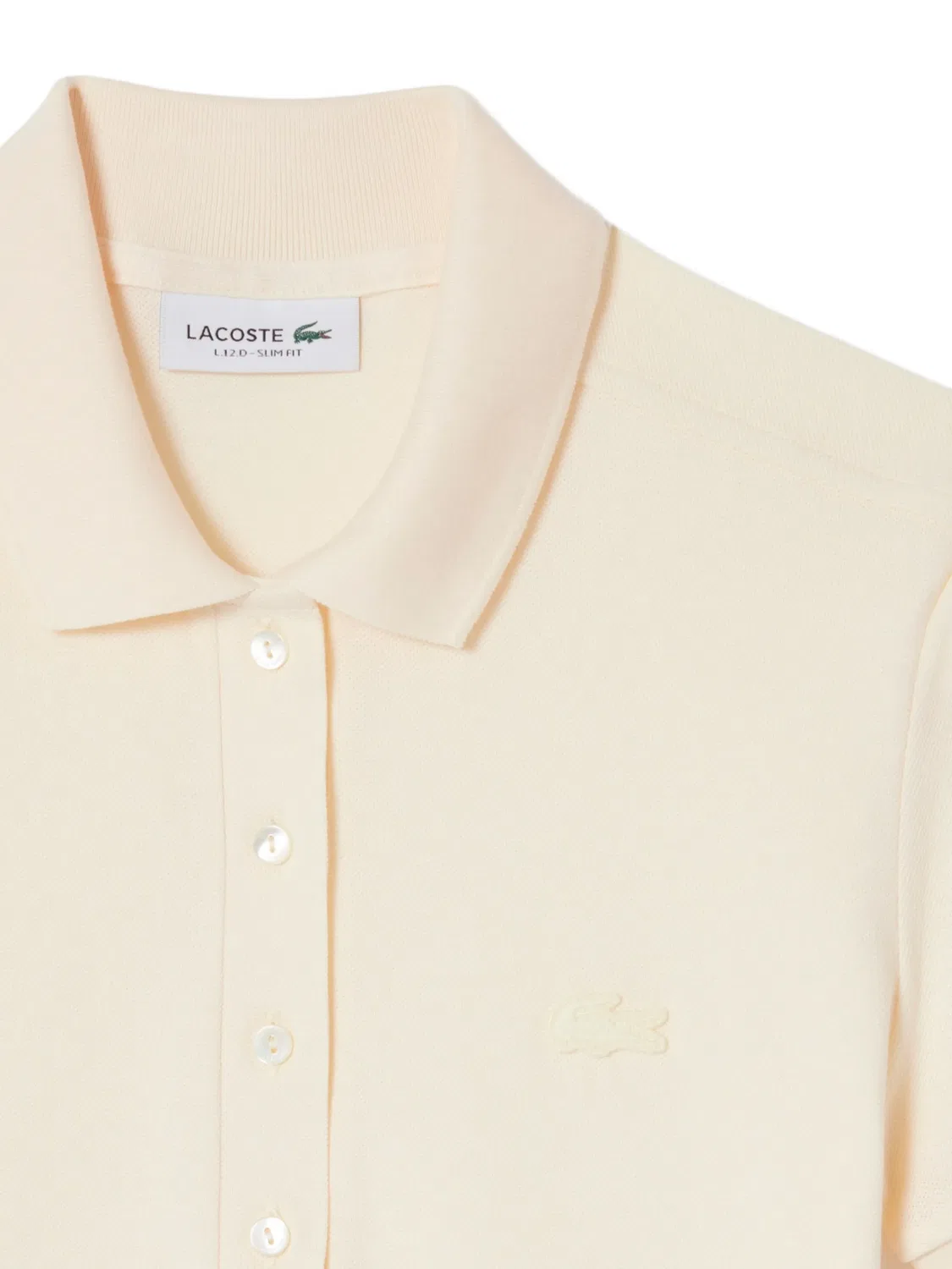 Рубашка поло приталенная бежевая Lacoste, нейтральные — фото 2