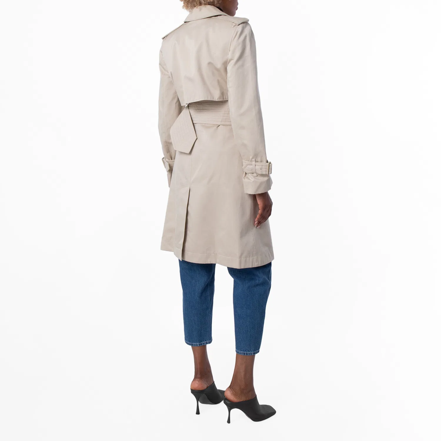 Пальто-тренч с поясом Mid-Length Belted Trench Coat Burberry, Oat — фото 4