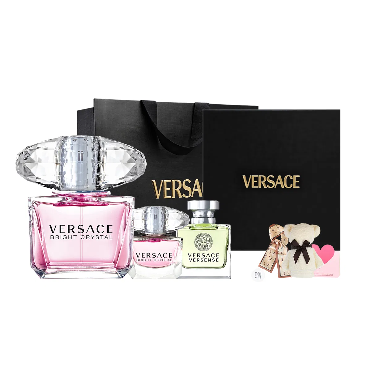 Женский парфюмерный набор VERSACE Pink Diamond, 50 мл + 2×5 мл, Eau De Toilette, Pink Diamond — фото 2