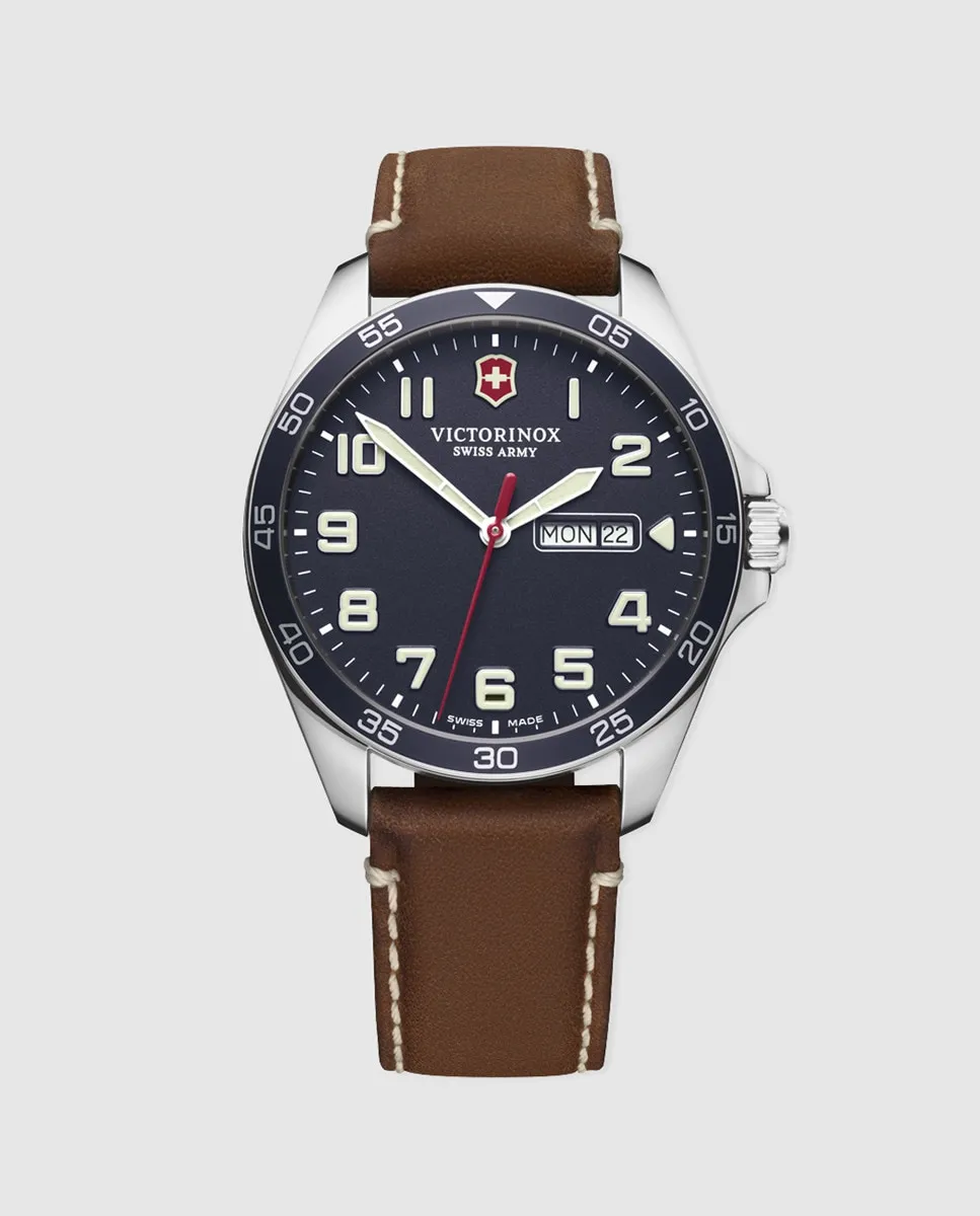 

Victorinox Fieldforce V241848 коричневые кожаные мужские часы, черный