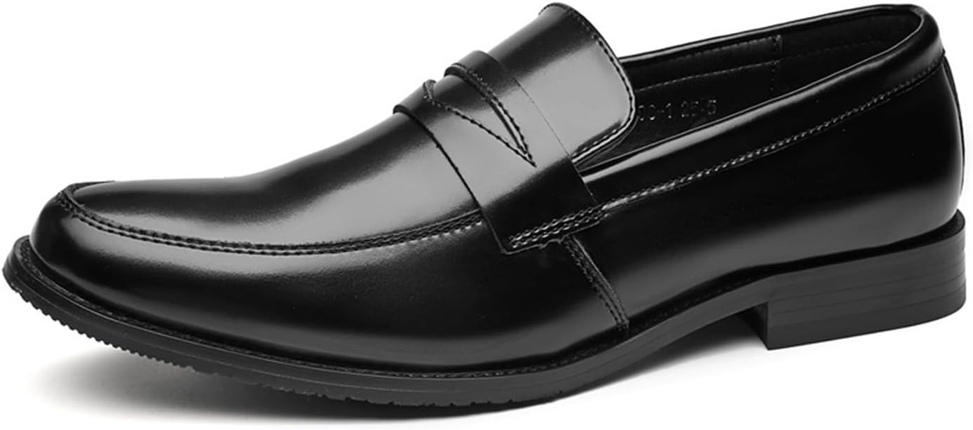 

Мужские лоферы из натуральной кожи с отделкой под полировку, зауженный носок, удобные, противоскользящие, для работы на улице и повседневной носки Neuugo, черный