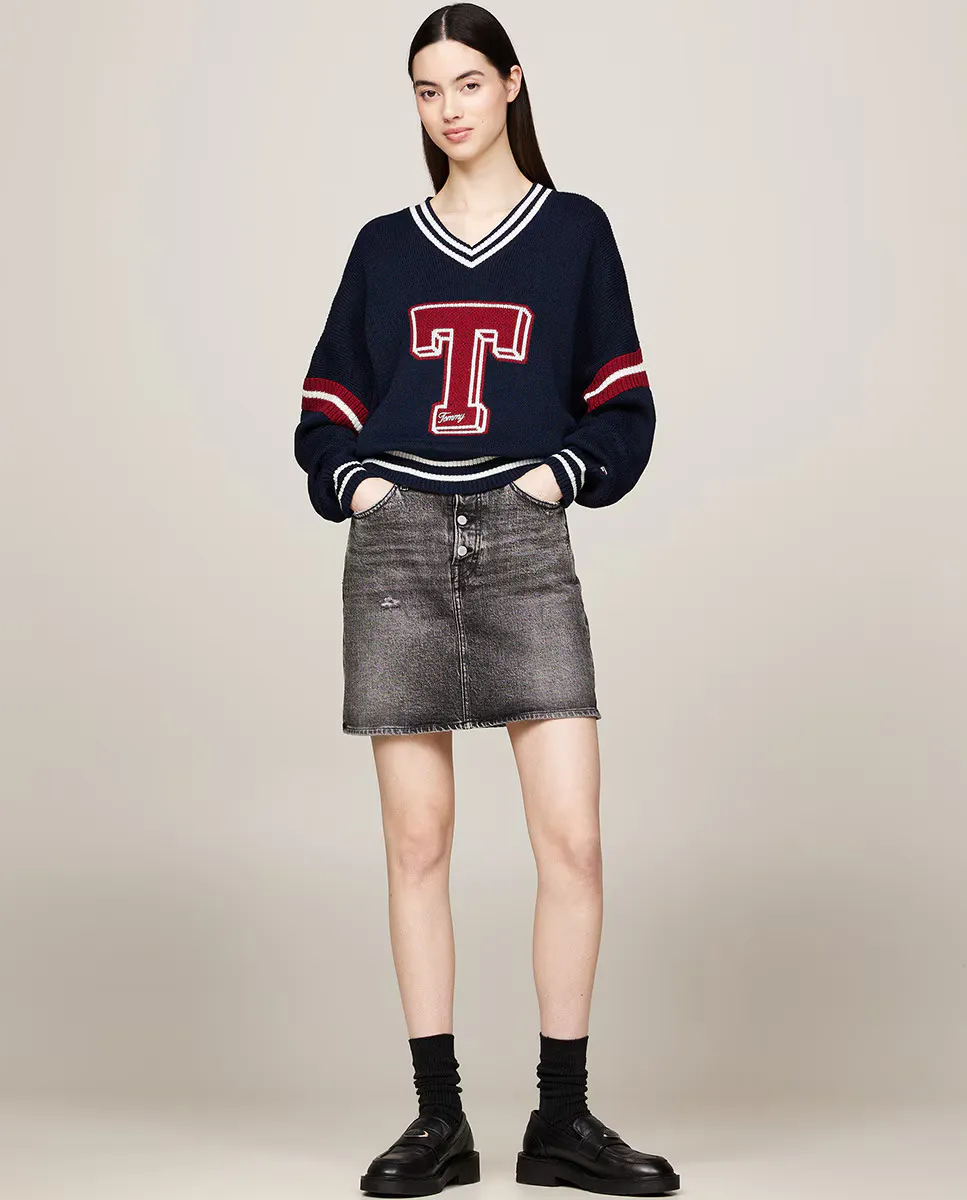 

Джинсовая юбка Mom Fit с высокой посадкой Tommy Jeans, черный