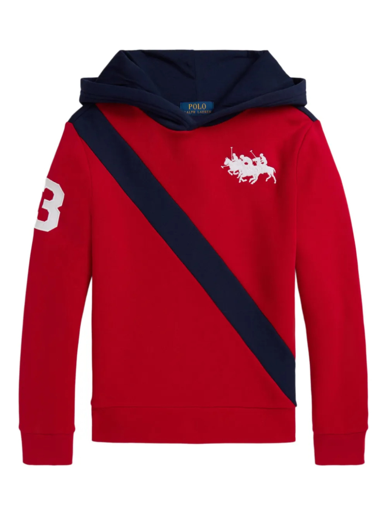 

POLO RALPH LAUREN KIDS худи в стиле колор-блок, красный