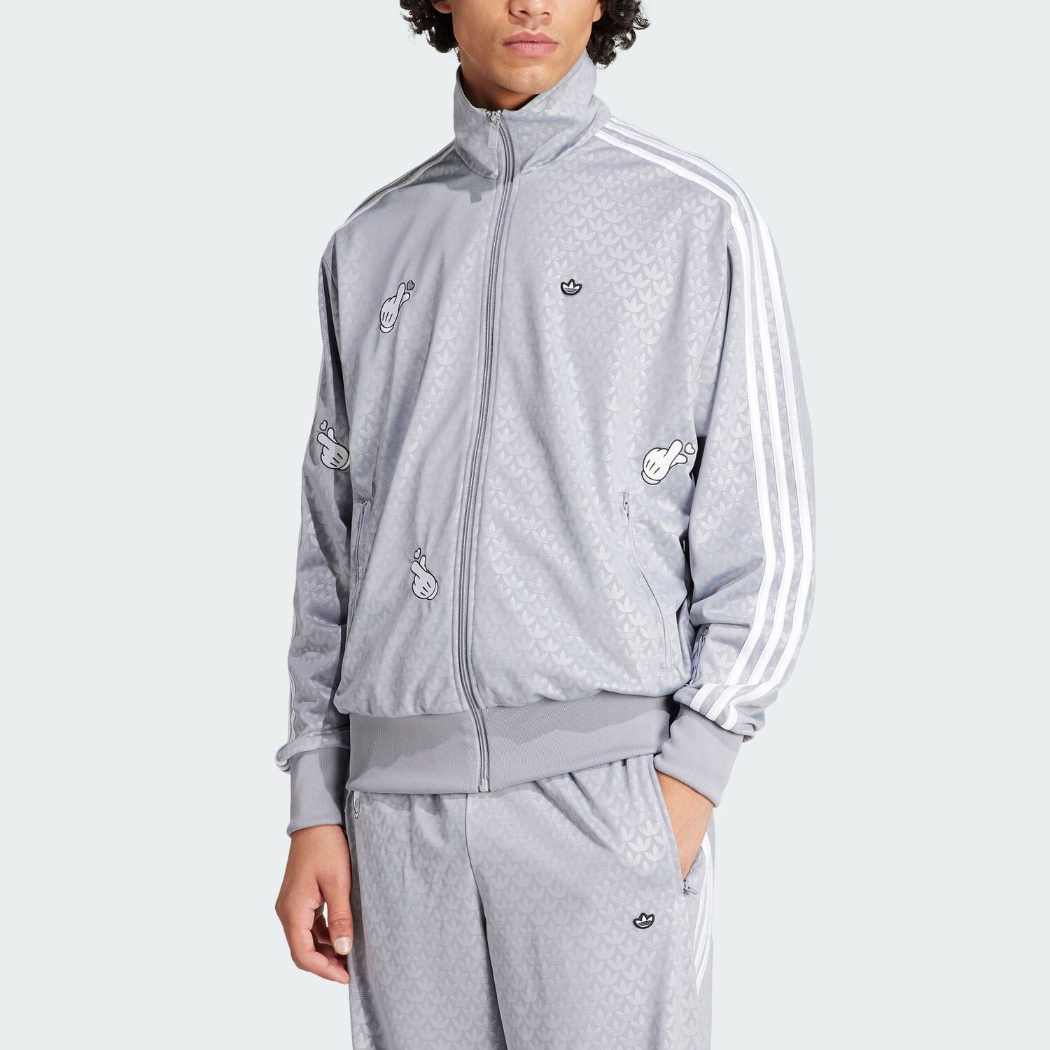 Мужская куртка Cobrand Mickey Mouse серого цвета Adidas Originals, серый — фото 2