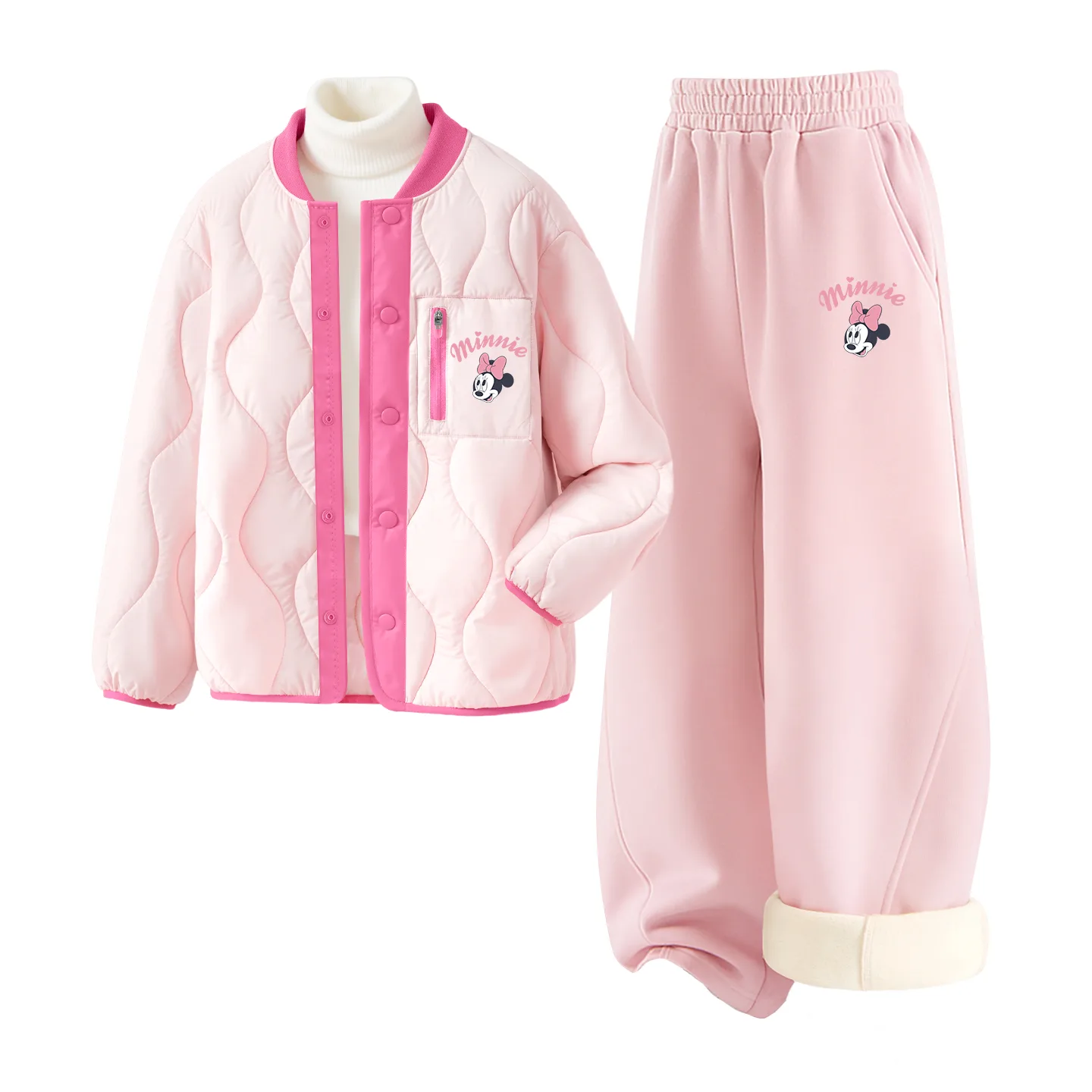 Детская повседневная спортивная футболка с круглым вырезом Disney, [Thickened and Fleece-Lined]Silicone Di-Lift K Purple+Di-Lift K Heather Gray — фото 3