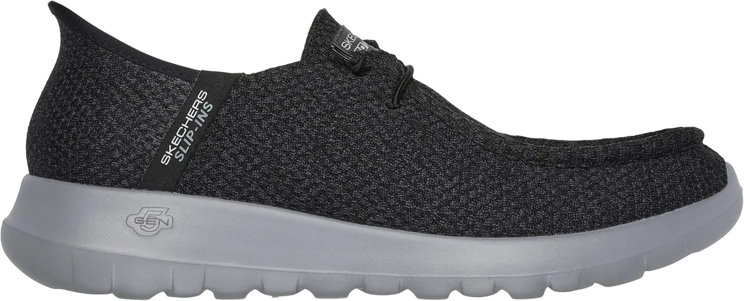 Мужские слипоны Skechers Hands-Free Go Walk Max - кроссовки без помощи рук, 2-Black Grey — фото 2