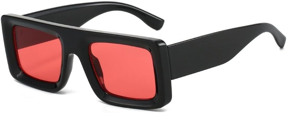 

Модные квадратные солнцезащитные очки для женщин, красные и синие, с защитой от УФ-излучения UV400, ретро-стиль, панк-стиль, леопардовый принт для мужчин SKFGNX, Black Red