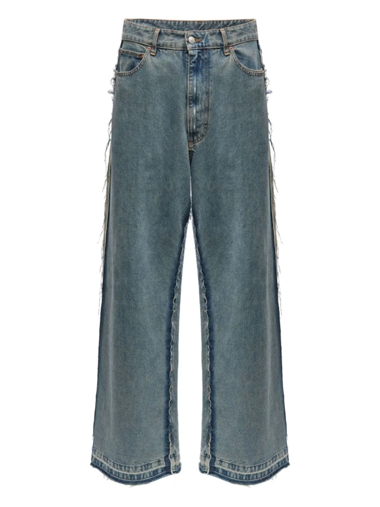 

Джинсы прямого покроя MM6 Maison Margiela, вывернутые наизнанку, синий