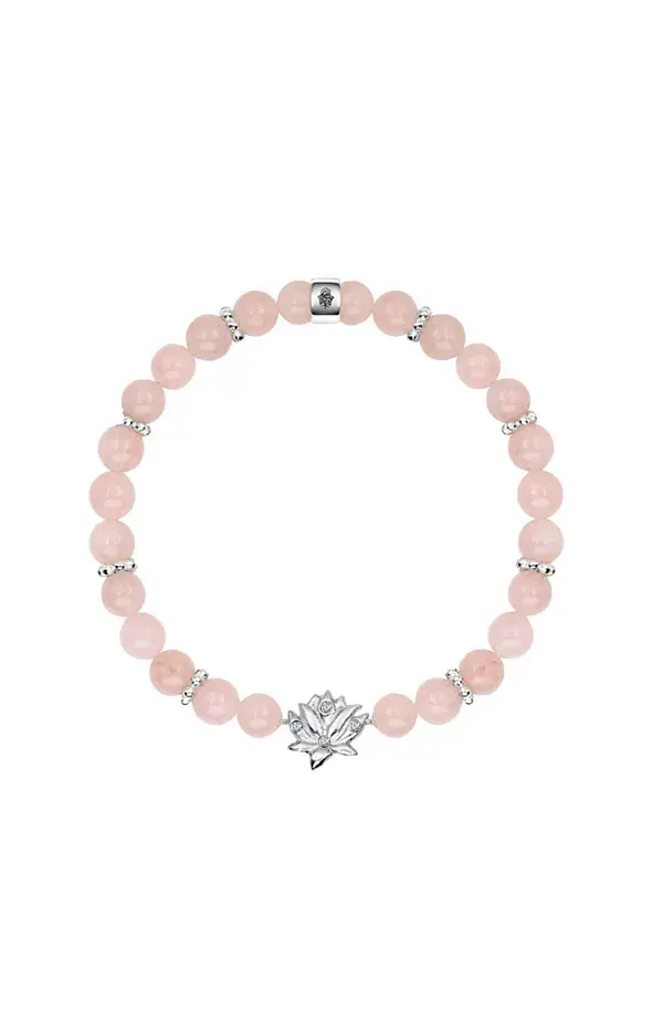 

Обновление эмоций — браслет с подвеской в виде лотоса из розового кварца Karma And Luck, pink/silver