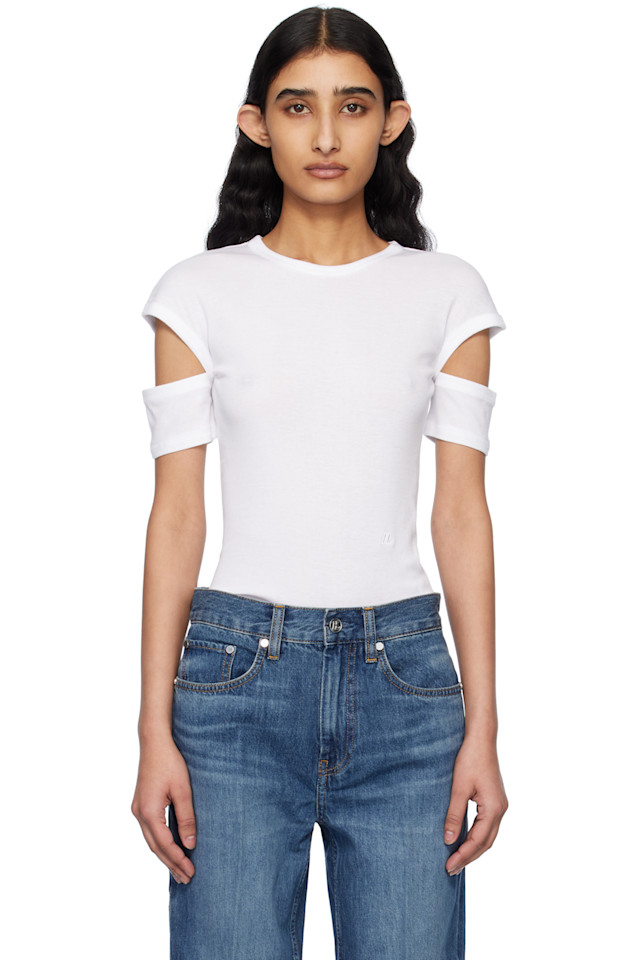 

Футболка с тонким логотипом Helmut Lang, белый