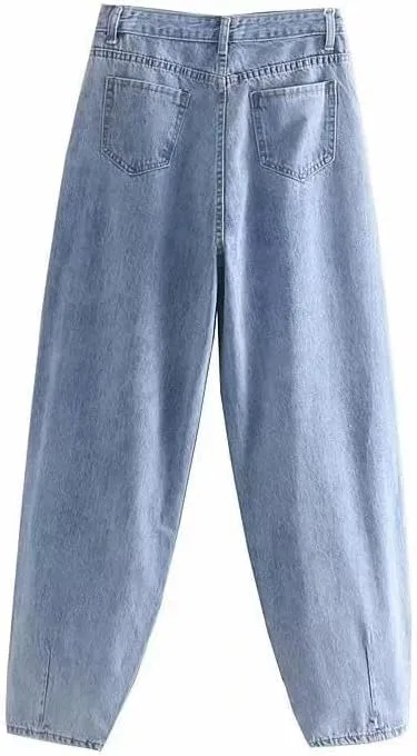 Джинсы mom jeans высокие, бежевый — фото 3