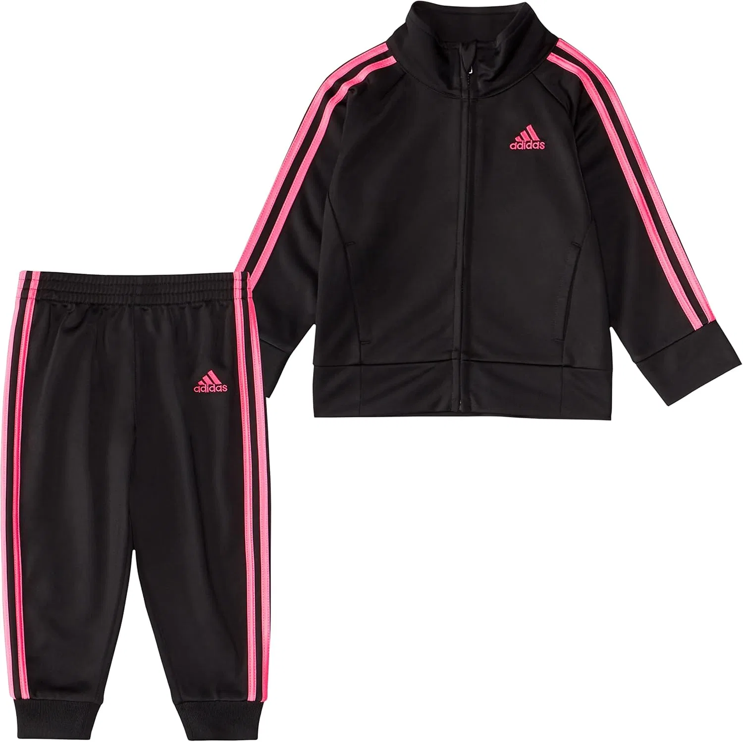 Детский спортивный костюм с 3-Stripes adidas Black With Neon Pink