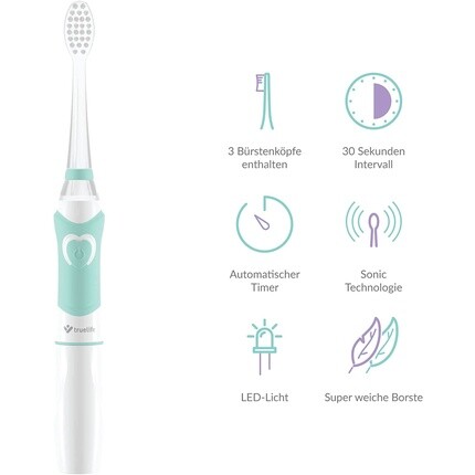 Зубная щетка Sonicbrush Kid G Sonic для детей 5–9 лет с таймером, мягкой щетиной, светодиодной подсветкой, компактным дизайном и 30 наклейками с животными, Truelife — фото 2